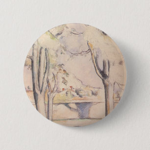 Uitzicht door de bomen van Paul Cezanne,  kunst Ronde Button 5,7 Cm