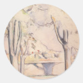 Uitzicht door de bomen van Paul Cezanne, kunst Ronde Sticker (Voorkant)