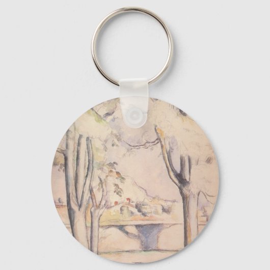 Uitzicht door de bomen van Paul Cezanne,  kunst Sleutelhanger (Voorkant)