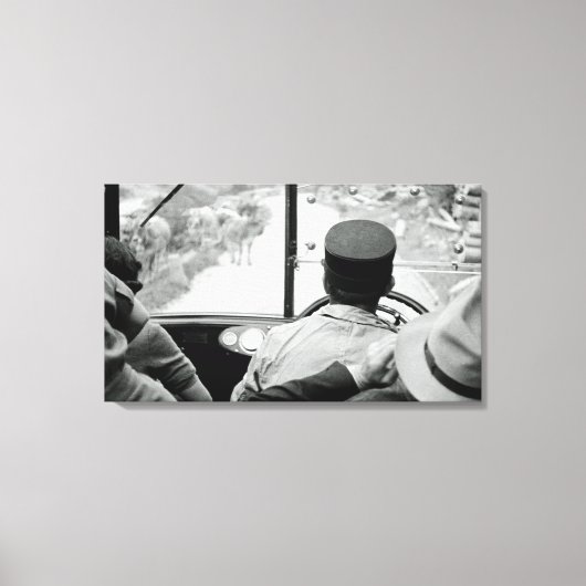 Uitzicht door French Bus Window 1939 France Foto Canvas Afdruk (Voorkant)