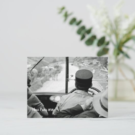 Uitzicht door French Bus Window 1939 Frankrijk Briefkaart (Staand voorkant)