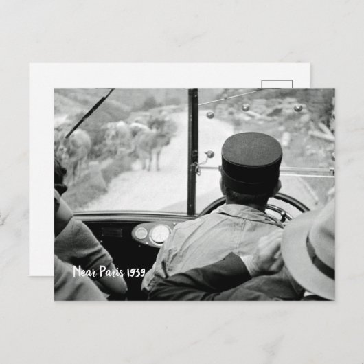 Uitzicht door French Bus Window 1939 Frankrijk Briefkaart (Voorkant / Achterkant)
