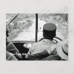 Uitzicht door French Bus Window 1939 Frankrijk Briefkaart