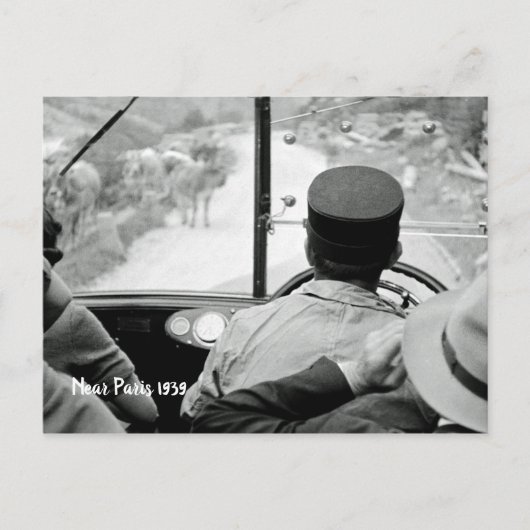 Uitzicht door French Bus Window 1939 Frankrijk Briefkaart (Voorkant)