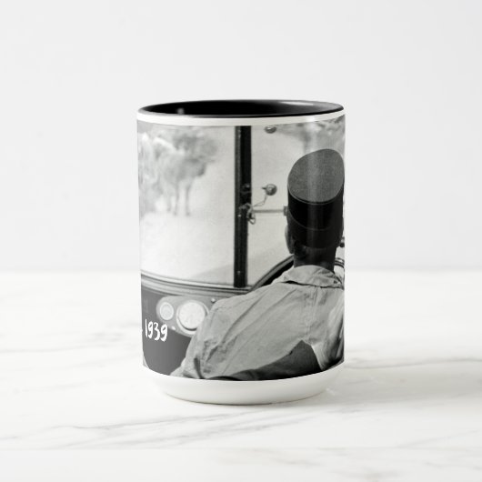 Uitzicht door French Bus Window 1939 Frankrijk Mok (Midden)