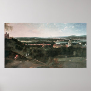 Uitzicht door Greenwich Park naar Londen Poster