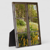 Uitzicht door oud venster fotoplaat (Zijkant)