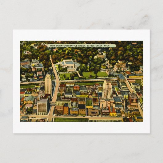 Uitzicht Downtown Battle Creek, Michigan  Briefkaart (Voorkant)