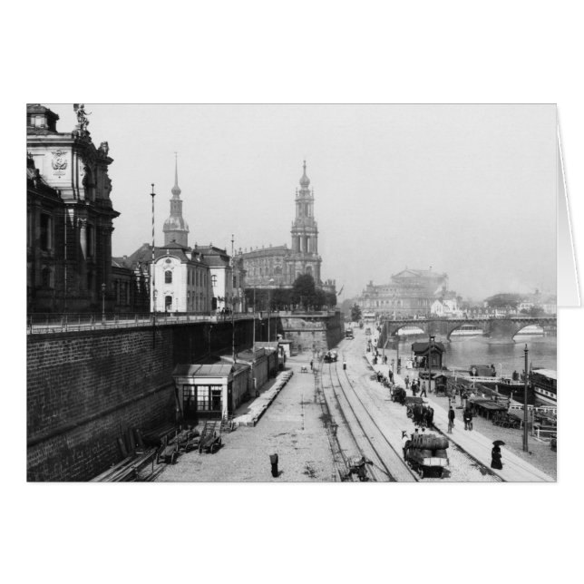 Uitzicht Dresden van de Bruehlsche Terrasse (Voorkant Horizontaal)