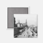 Uitzicht Dresden van de Bruehlsche Terrasse Magneet (Voorkant / Achterkant)