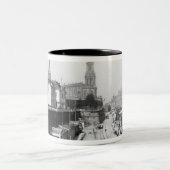 Uitzicht Dresden van de Bruehlsche Terrasse Tweekleurige Koffiemok (Center)