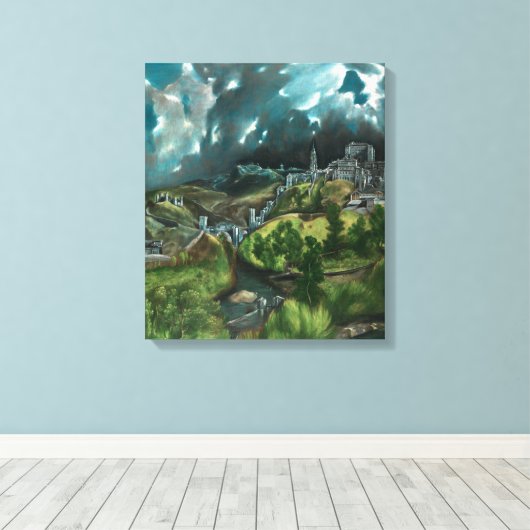 Uitzicht El Greco van Toledo Canvas Afdruk (Insitu (Houten vloer))