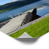 Uitzicht en bothuis van Noorse fjord Poster (Hoek)