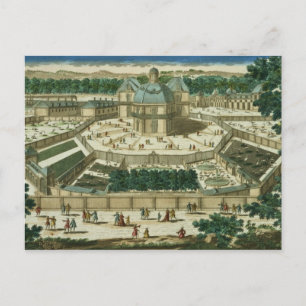 Uitzicht en perspectief van de Salon de la Menager Briefkaart