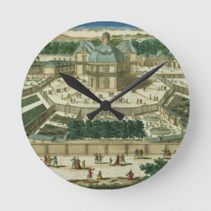 Uitzicht en perspectief van de Salon de la Menager Ronde Klok