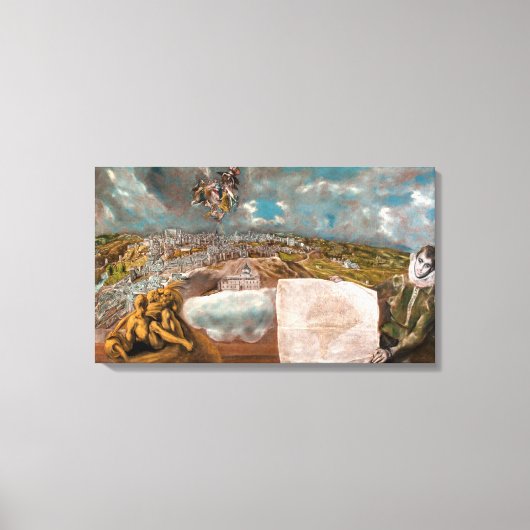 Uitzicht en plan van Toledo | El Greco | Canvas Afdruk (Voorkant)