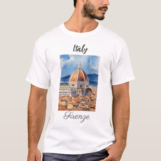Uitzicht Firenze/Florence | de Duomo | in waterver T-shirt (Voorkant)