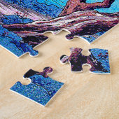 Uitzicht Fuji van het meer van Yamanaka Jigzaag Pu Legpuzzel (Zijkant)