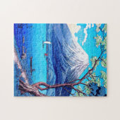 Uitzicht Fuji van het meer van Yamanaka Jigzaag Pu Legpuzzel (Horizontaal)