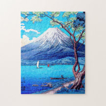 Uitzicht Fuji van het meer van Yamanaka Jigzaag Pu