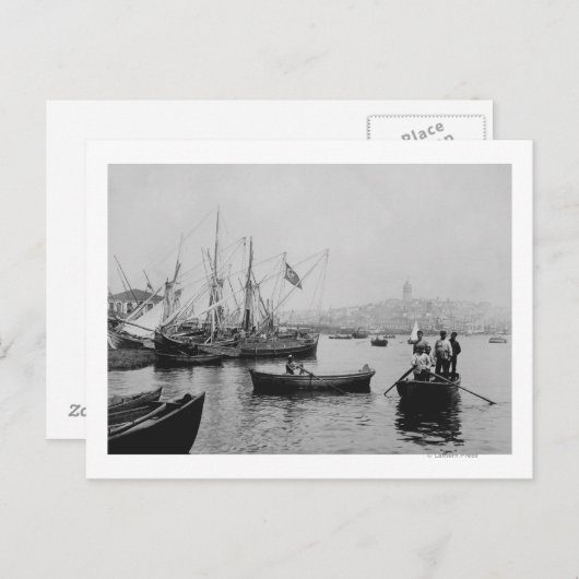 Uitzicht Galata in Istanbul van de haven van Sirke Briefkaart (Voorkant / Achterkant)