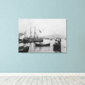 Uitzicht Galata in Istanbul van de haven van Sirke Canvas Afdruk (Insitu (Houten vloer))