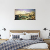 Uitzicht Genua, 1854 (olie op doek) Canvas Afdruk (Insitu (Slaapkamer))