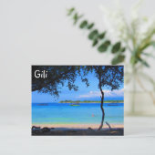 uitzicht gili strand briefkaart (Staand voorkant)
