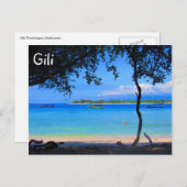 uitzicht gili strand briefkaart (Voorkant / Achterkant)