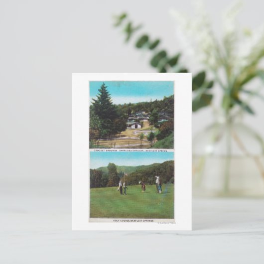 Uitzicht Golfcursus, Croquet Grounds, Cottages Briefkaart (Staand voorkant)