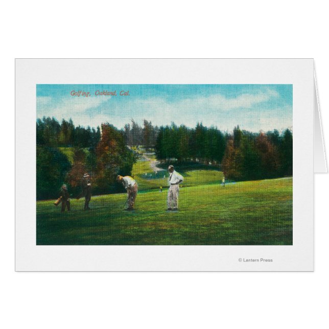 Uitzicht Golfer Over Klaar voor SwingOakland, CA (Voorkant Horizontaal)