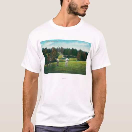 Uitzicht Golfer Over Klaar voor SwingOakland, CA T-shirt (Voorkant)