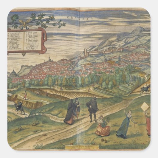 Uitzicht Granada Vierkante Sticker (Voorkant)
