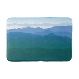 Uitzicht Groen blauw van bergen, geïllustreerd Badmat