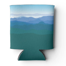 Uitzicht Groen blauw van bergen, geïllustreerd