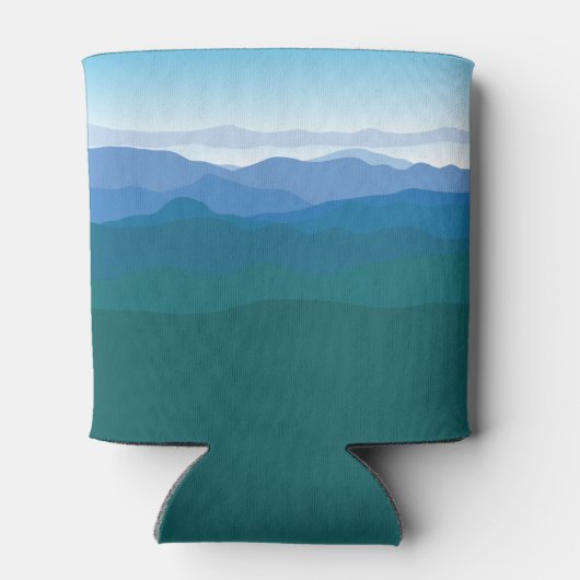 Uitzicht Groen blauw van bergen, geïllustreerd Blikjeskoeler (Achterkant)