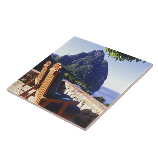 Uitzicht Gros Piton van Stonefield Estate Villa Tegeltje (Zijkant)