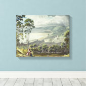 Uitzicht Honfleur, van 'Uitzichten op de Seine', e Canvas Afdruk (Insitu (Houten vloer))