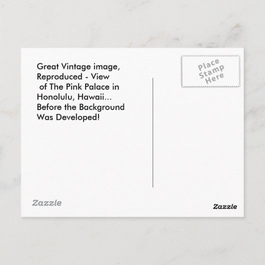  Uitzicht Honolulu Hawaii Pink Palace Briefkaart (Achterkant)