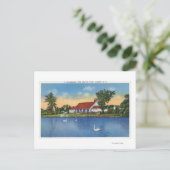Uitzicht Hoopes Park Swans op het meer Briefkaart (Staand voorkant)