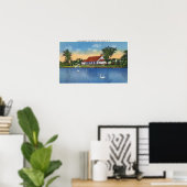 Uitzicht Hoopes Park Swans op het meer Poster (Thuiskantoor)