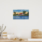 Uitzicht Hoopes Park Swans op het meer Poster (Keuken)