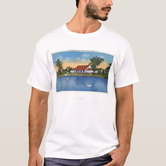 Uitzicht Hoopes Park Swans op het meer T-shirt (Voorkant)