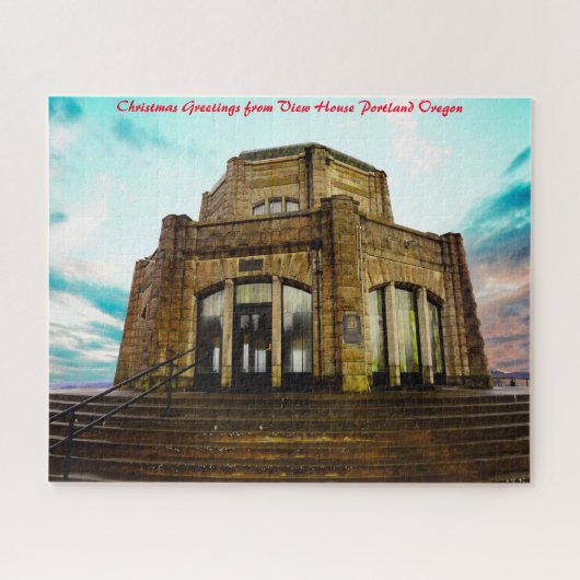 Uitzicht House Portland Oregon. kerstcadeautjes Legpuzzel (Horizontaal)
