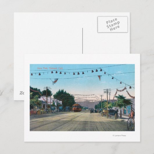 Uitzicht Idora Park van StreetOakland, CA Briefkaart (Voorkant / Achterkant)