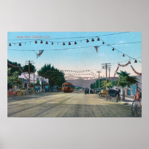 Uitzicht Idora Park van StreetOakland, CA Poster