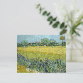 Uitzicht in Arles met Irissen van Vincent van Gogh Briefkaart (Staand voorkant)