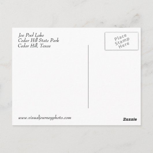 Uitzicht in Cedar Hill briefkaart (Achterkant)