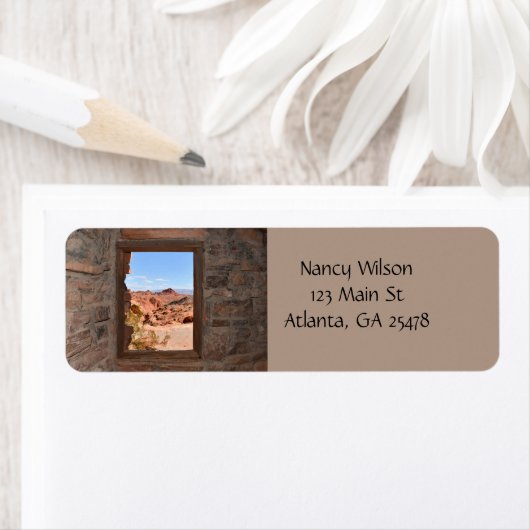 Uitzicht in de binnencabine van de Brandvallei Etiket (Insitu)