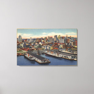 Uitzicht in het centrum van de baai canvas afdruk